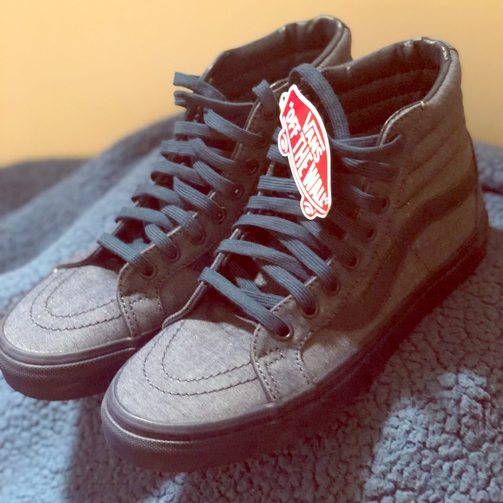 NWT Vans Sk8-Hi Chambray Sneakers (baby blue)